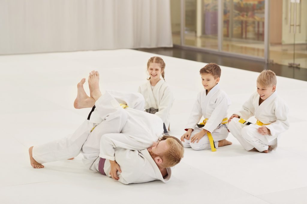 Children fight with coach